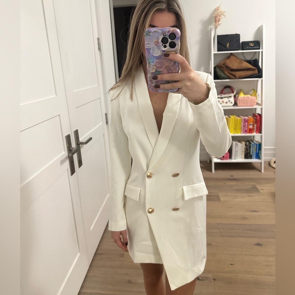 White blazer dress
